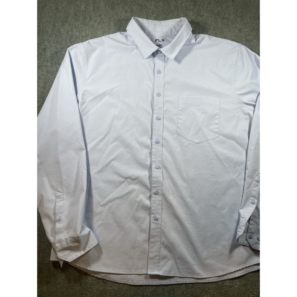 light blue FLX long-sleeve button-down shirt XXL Slim